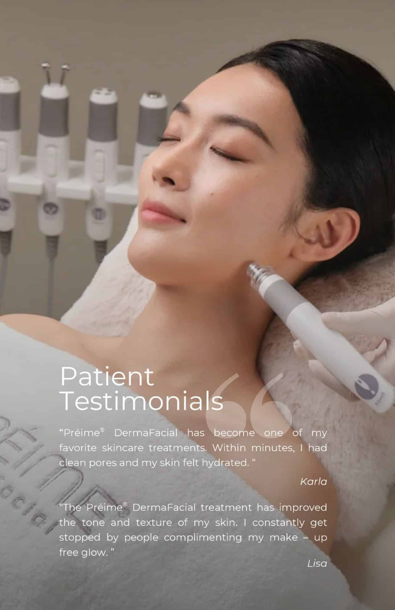 Patient Testimonials for PRIME DermaFacial